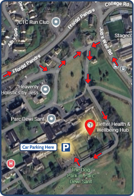 Map to The Better Health & Wellbeing Hub
